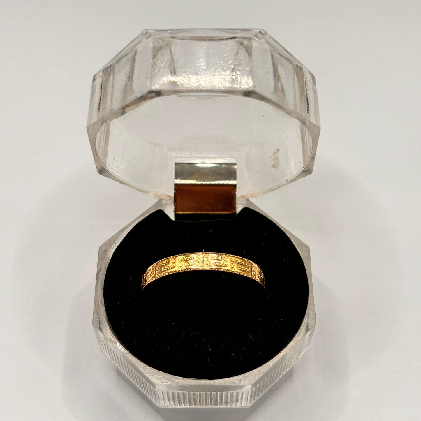 18k Saudi Gold Greek Ring Solid Pawnable - SKU-CLQKAT5R