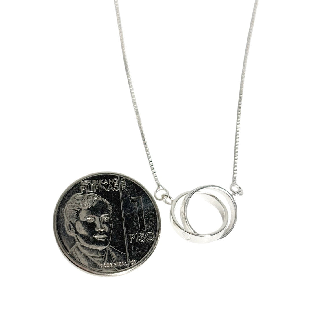 MT - 92.5 Sterling Silver - Twin Circle Necklace