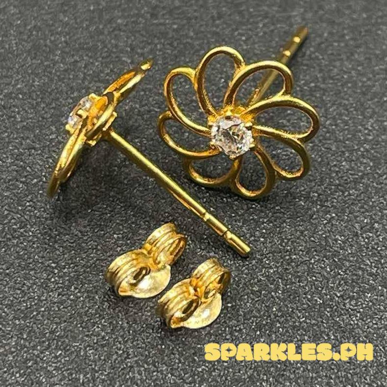 18k Saudi Gold Moissa Turbine Earring Solid Pawnable