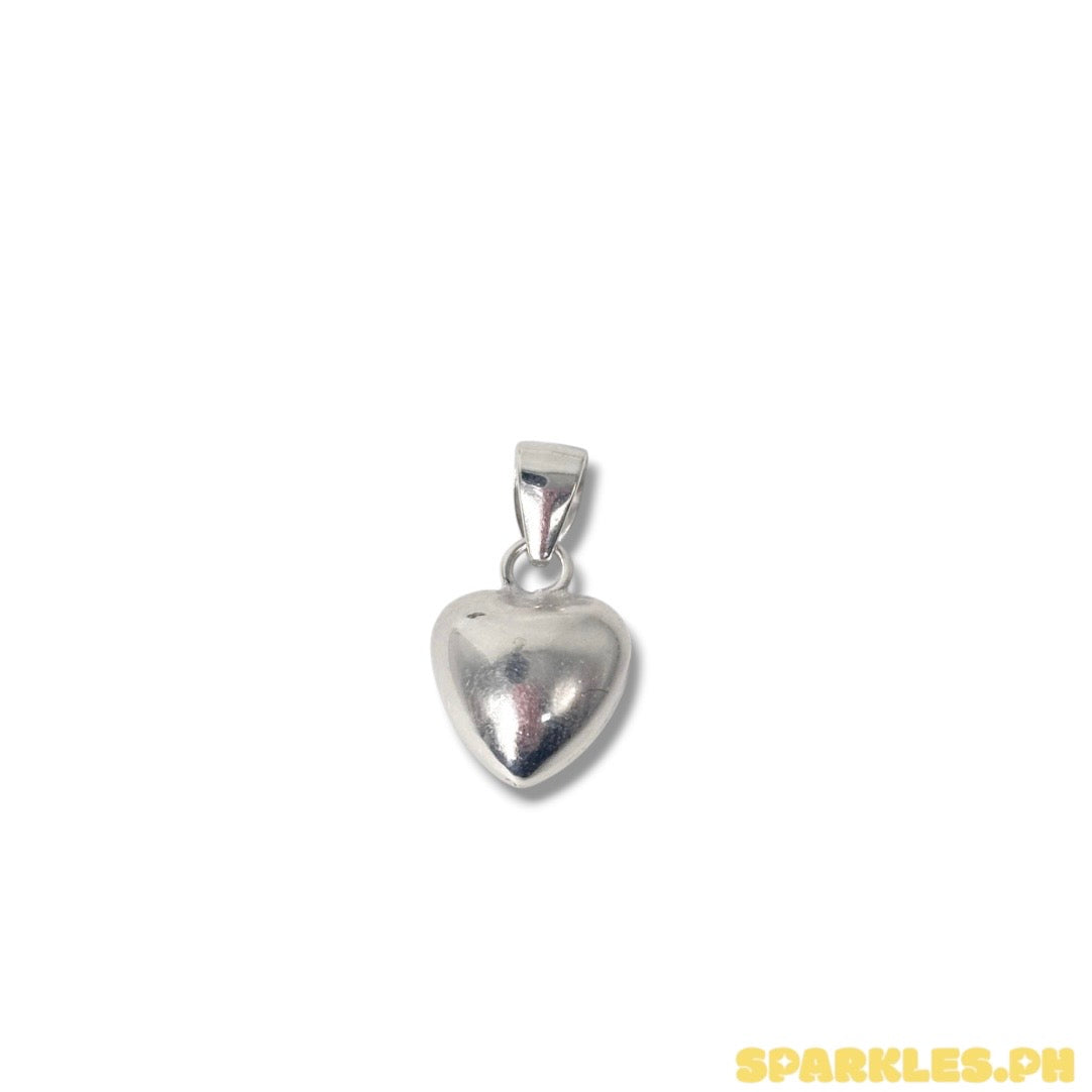 92.5 Sterling Silver - Puffed Heart Pendant
