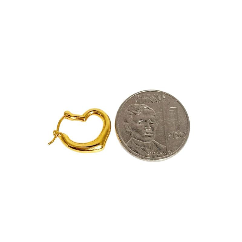 AMPAW/HOLLOW 18k Saudi Gold Heart Hoop Earring - SKUFE1626EAR