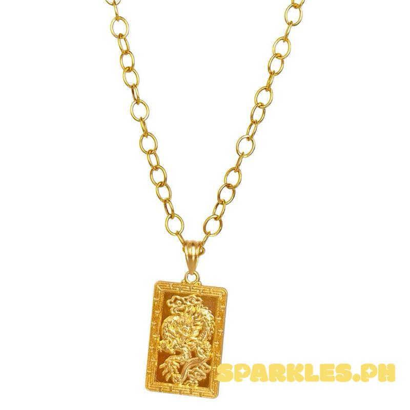 18k Saudi Gold Set Fenfen Dragon + Big Tauco Chain 18”