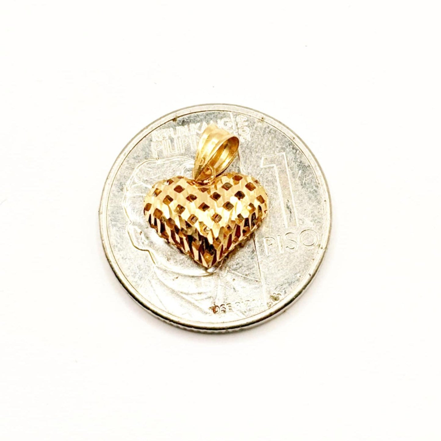 18k Saudi Gold Strainer Heart Pendant - SKU-4ZWW4LTD