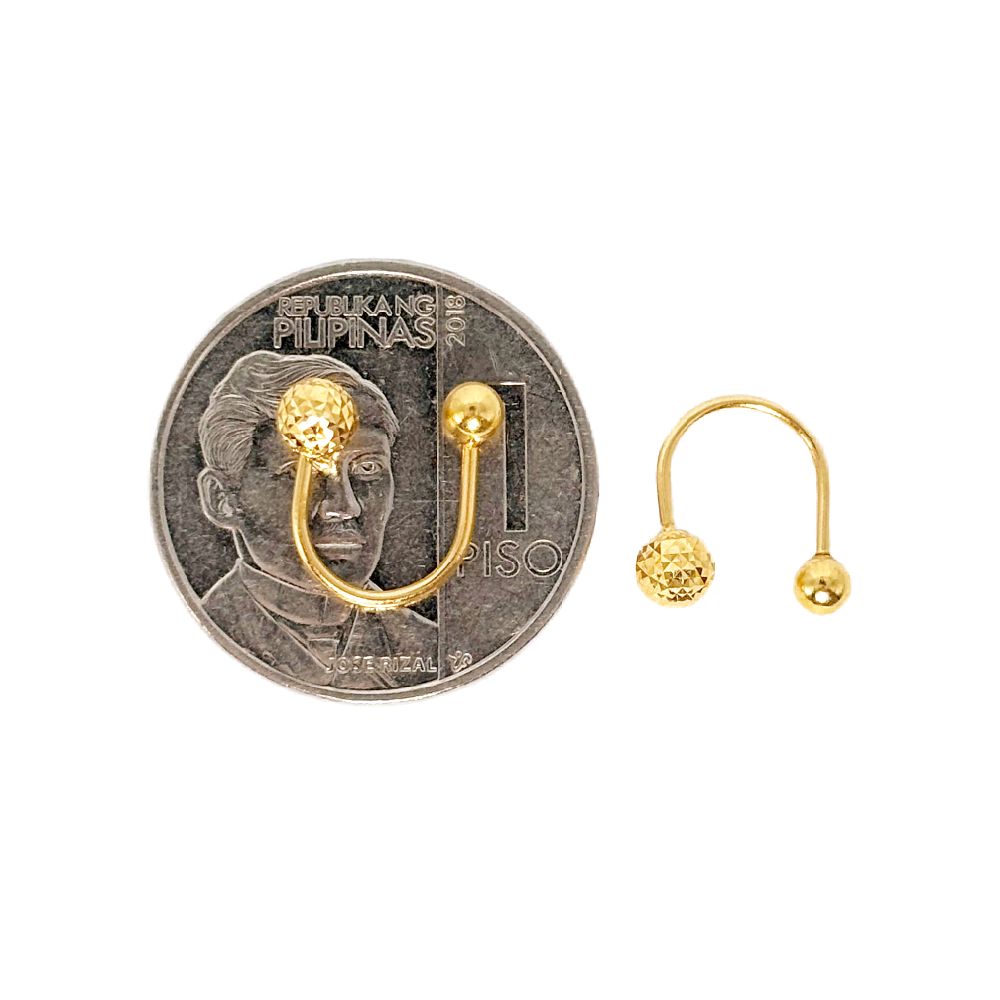 18k Saudi Gold U Shape Deroscas Earring - SKU-CL58E2PU