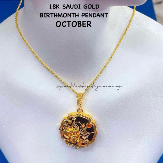 October Birthmonth Pendant 18k Saudi Gold