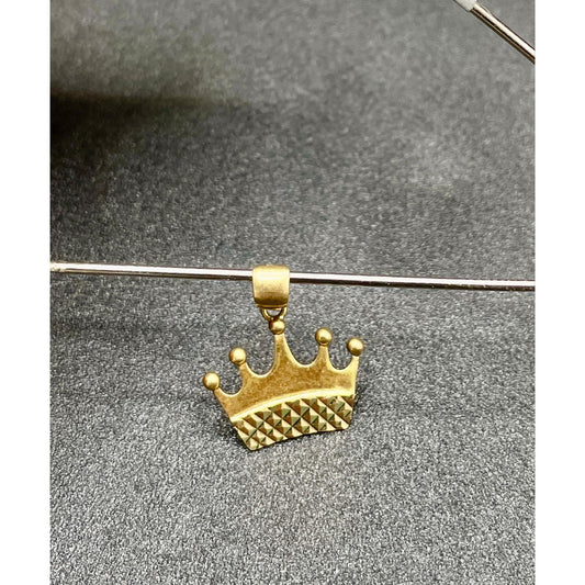 18k Saudi Gold  Crown Pendant Solido Pawnable - SKU-YKXFYRGI