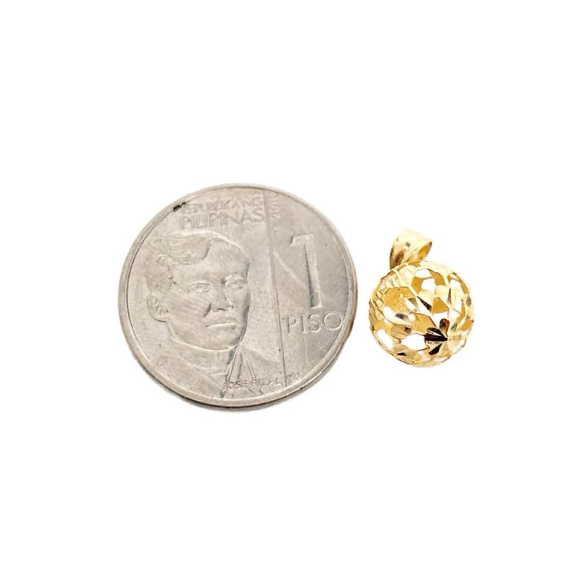 18k Saudi Gold Set Heart Ball + Diacut Circle Chain 20”