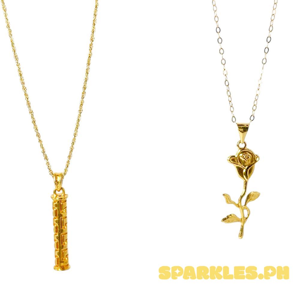 18k Saudi Gold Combo Sets Long Hook Barrel + Rope Chain 20" & Luminous Rose + Tauco Chain lv1