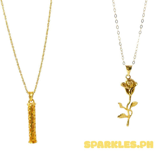 18k Saudi Gold Combo Sets Long Hook Barrel + Rope Chain 20" & Luminous Rose + Tauco Chain lv1