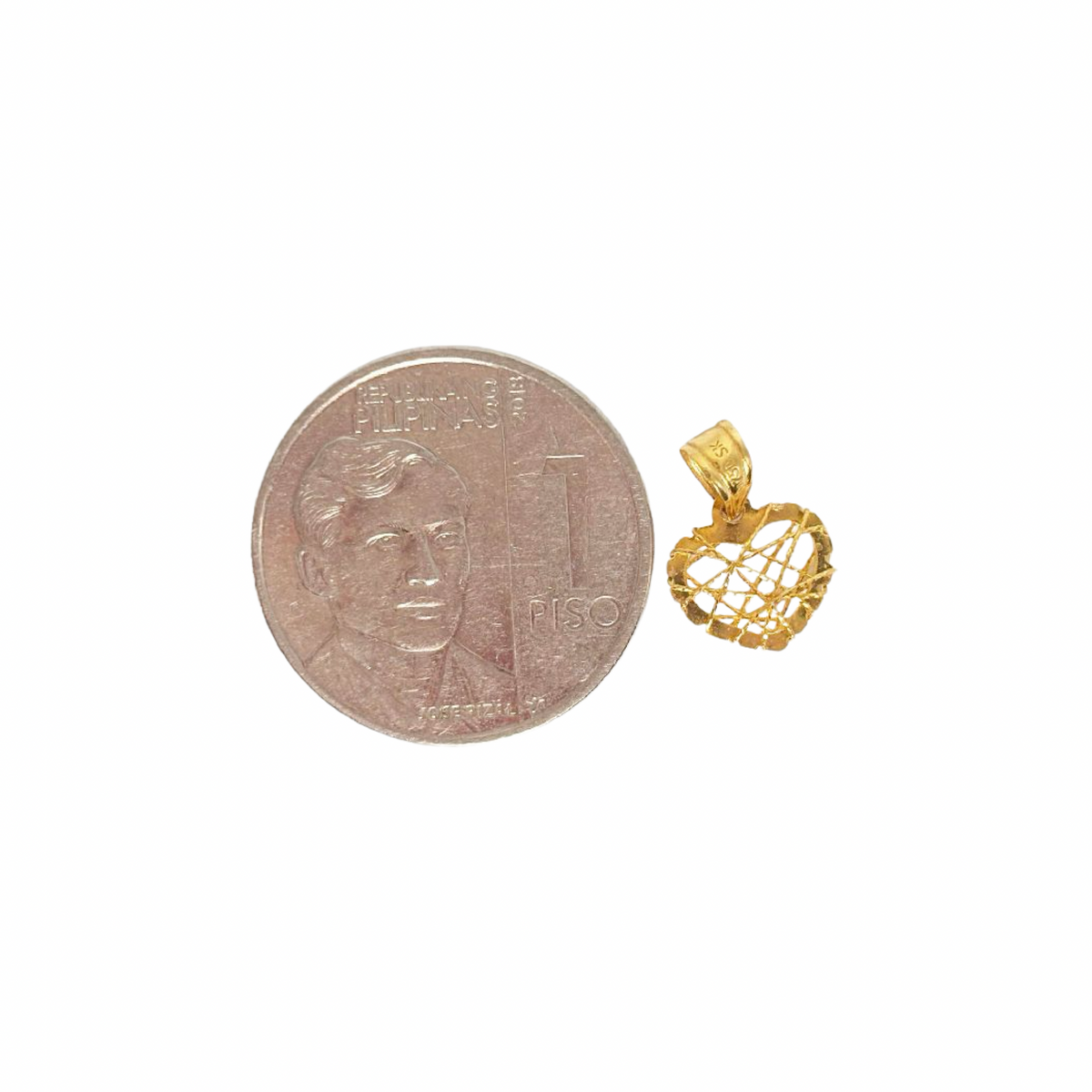18k Saudi Gold Tauco Chain Level 1 + 18k SAUDI GOLD NET HEART PENDANT