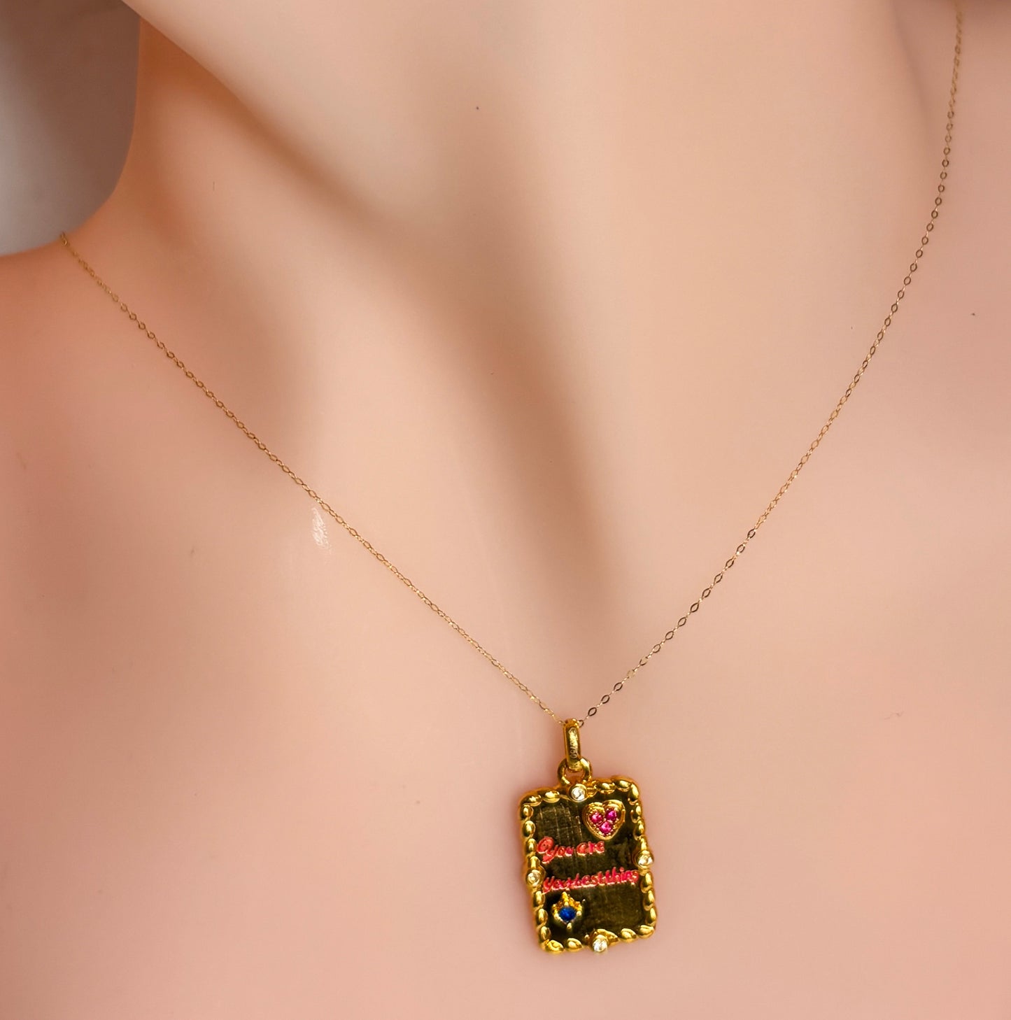 AMPAWW/HOLLOWW 18k Saudi Gold Corundum Pendantt .24 grams - SKU-3AX4NSI2