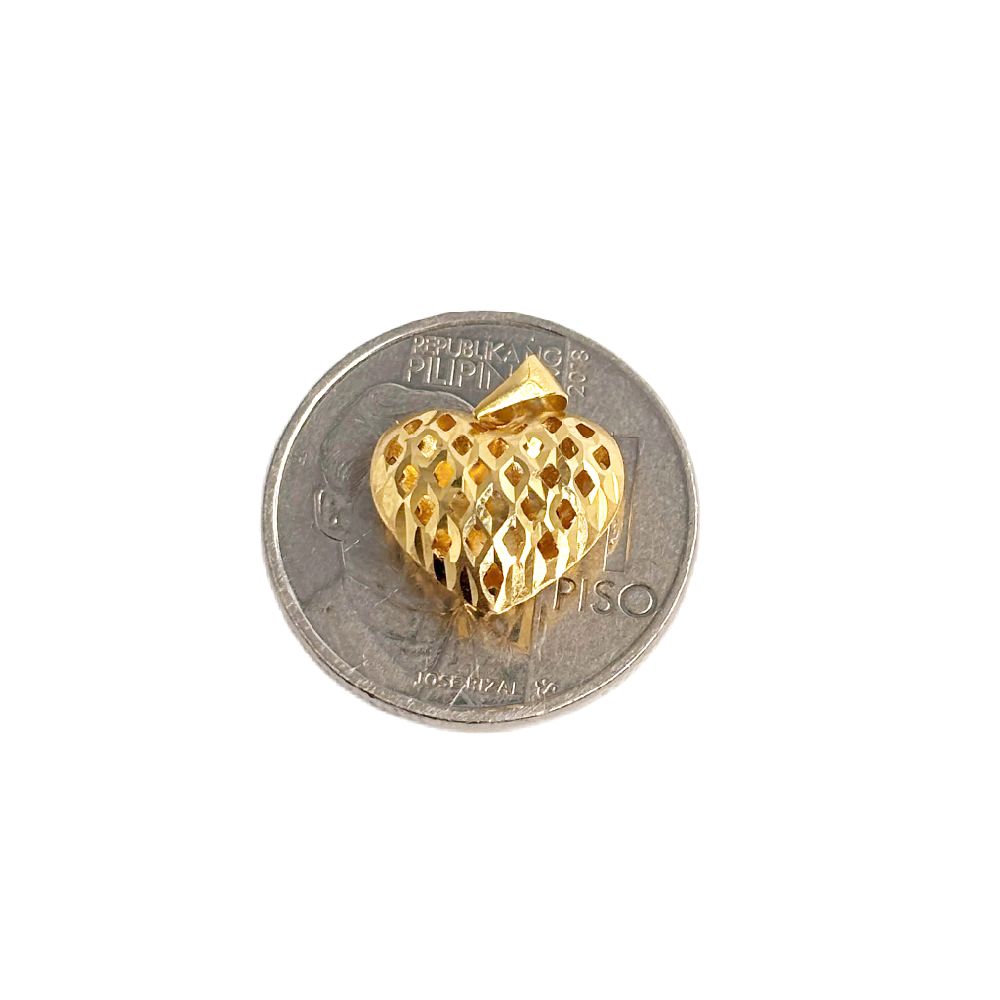 18k Saudi Gold Honey Heart Pendant - SKU-LU6X9J75