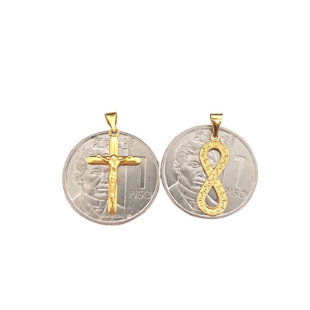 18k Saudi Gold Combo Sets Jesus Cross Plain + Tauco Chain lv1 & F Style Infinity + Tauco Chain lv1