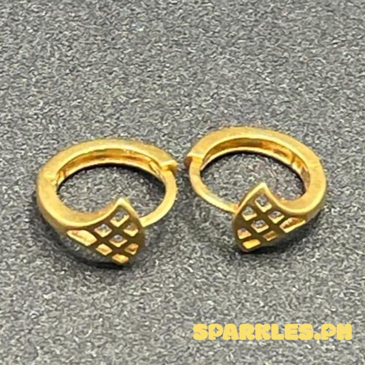 18k Saudi Gold Tail Style Earring Solido Pawnable -SKU-SX2AZP91