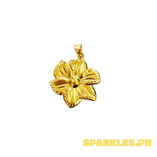 18k Saudi Gold Blossom Pendant - SKU-HUBNEAY2