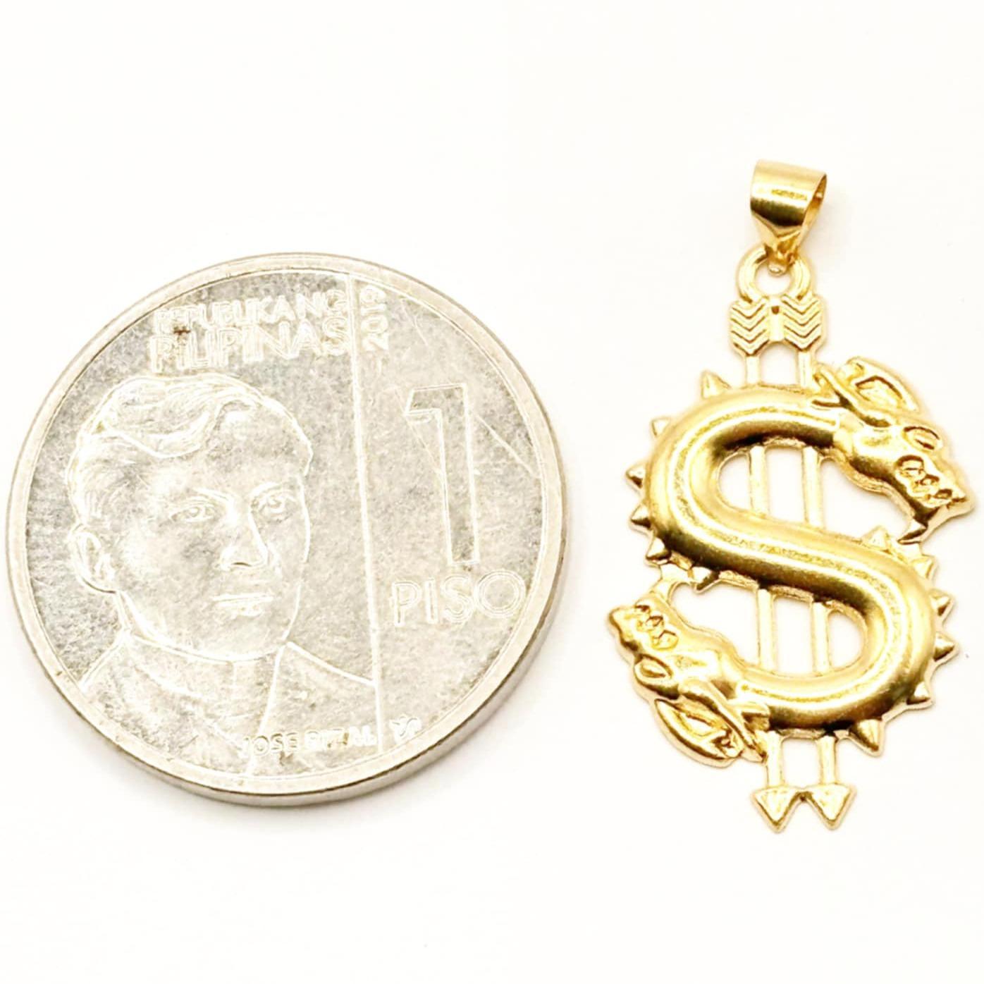 18k Saudi Gold Dollar Pendant - SKU-36DIO149