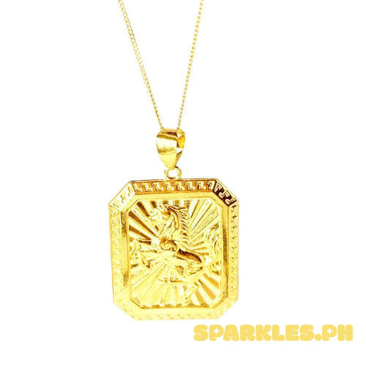 18k Saudi Gold Set Fenfen Statue + Cadena Chain 20"