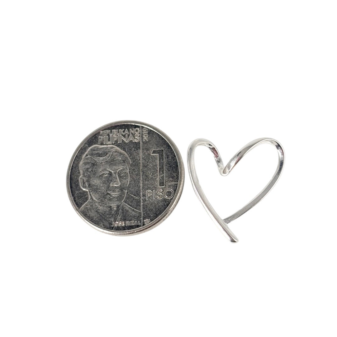 92.5 Sterling Silver - Line Heart Pendant