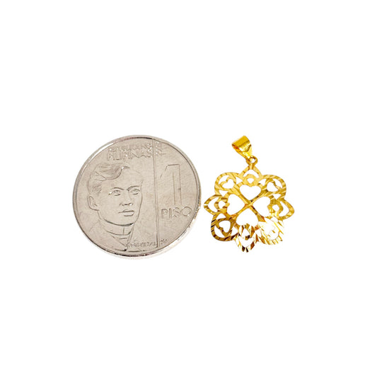 18k Saudi Gold  Splash Multi Heart Pendant .38 grams - SKU-FYT973B5
