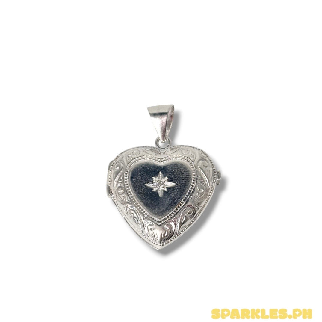 92.5 Sterling Silver - Vintage Heart Pendant