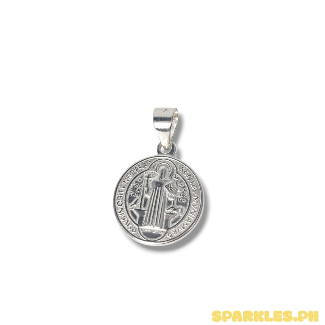 92.5 Sterling Silver - St. Benedict Medallion Pendant V1