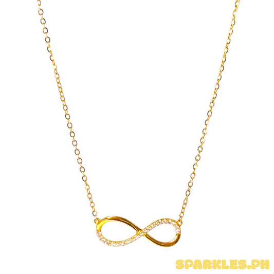 18k Natural Diamond - Yellow Gold Infinity Necklace