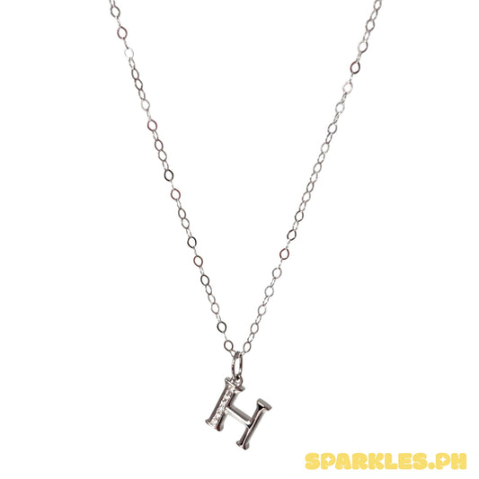 18k Natural Diamond - Initial H Necklace