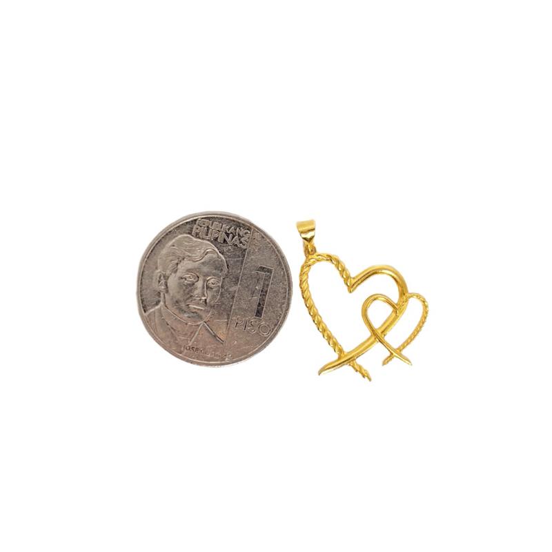 18k Saudi Gold V2 Jessa Heart + Foxtail Chain 18”
