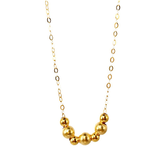 18k Saudi Gold Ball Chain - SKU-UZSZV2SX