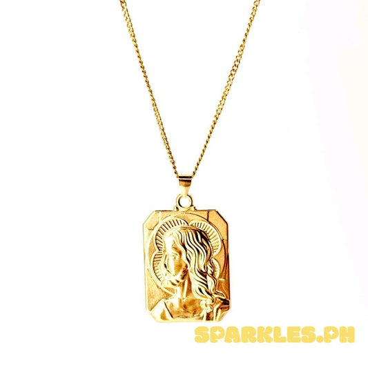 18k Saudi Gold Set Christ + Cadena Chain 22"