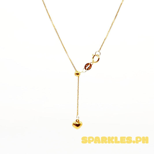 18k18k Saudi Gold Adjustable Foxtail Heart - 20"