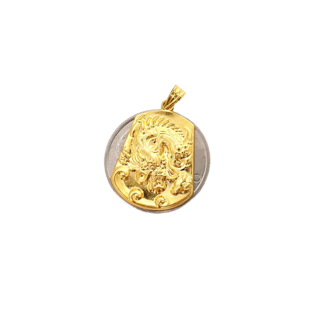 18k Saudi Gold Set Imperial Dragon + Cadena Chain 20"