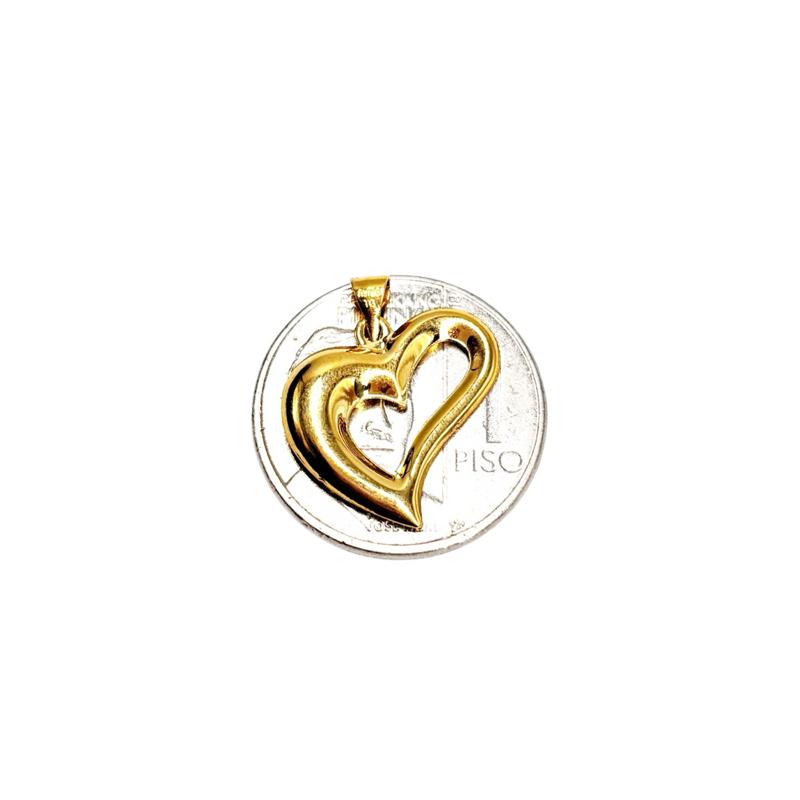 18k Saudi Gold Buo Classic Heart Pendant -SKUMR1326PEN1