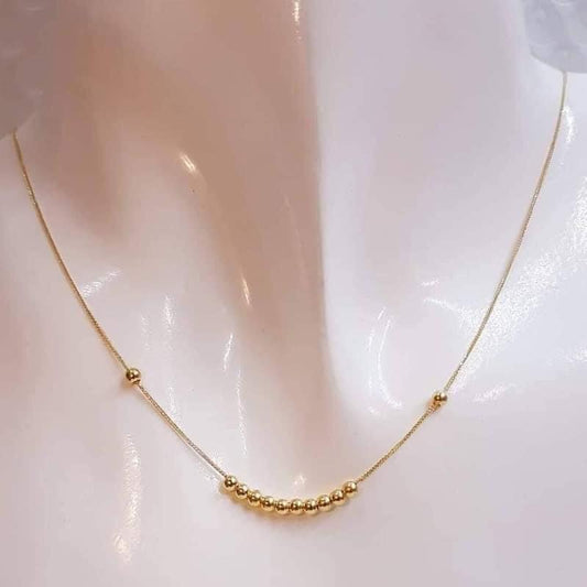 18k Saudi Gold Running Ball Necklace