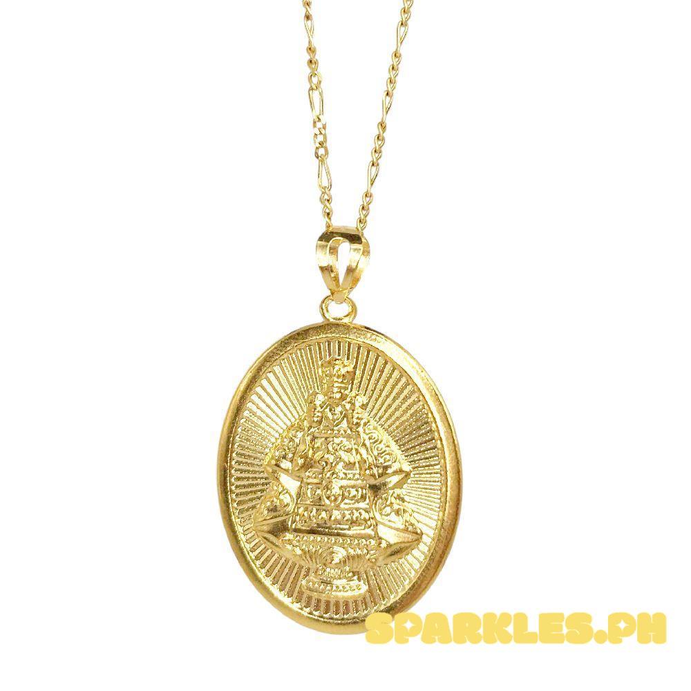 18k Saudi Gold Set Sto. Nino + Figaru Chain 20"