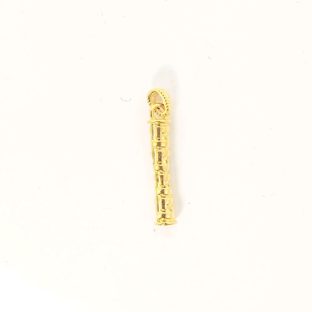 18k Saudi Gold Long Hook Barrel Pendant AMPAW