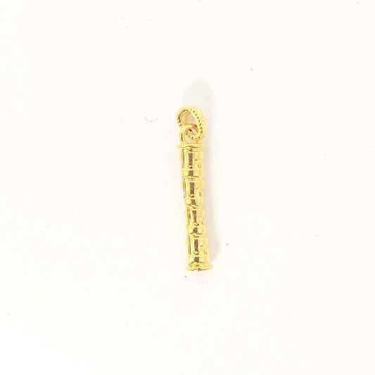 18k Saudi Gold Long Hook Barrel Pendant AMPAW