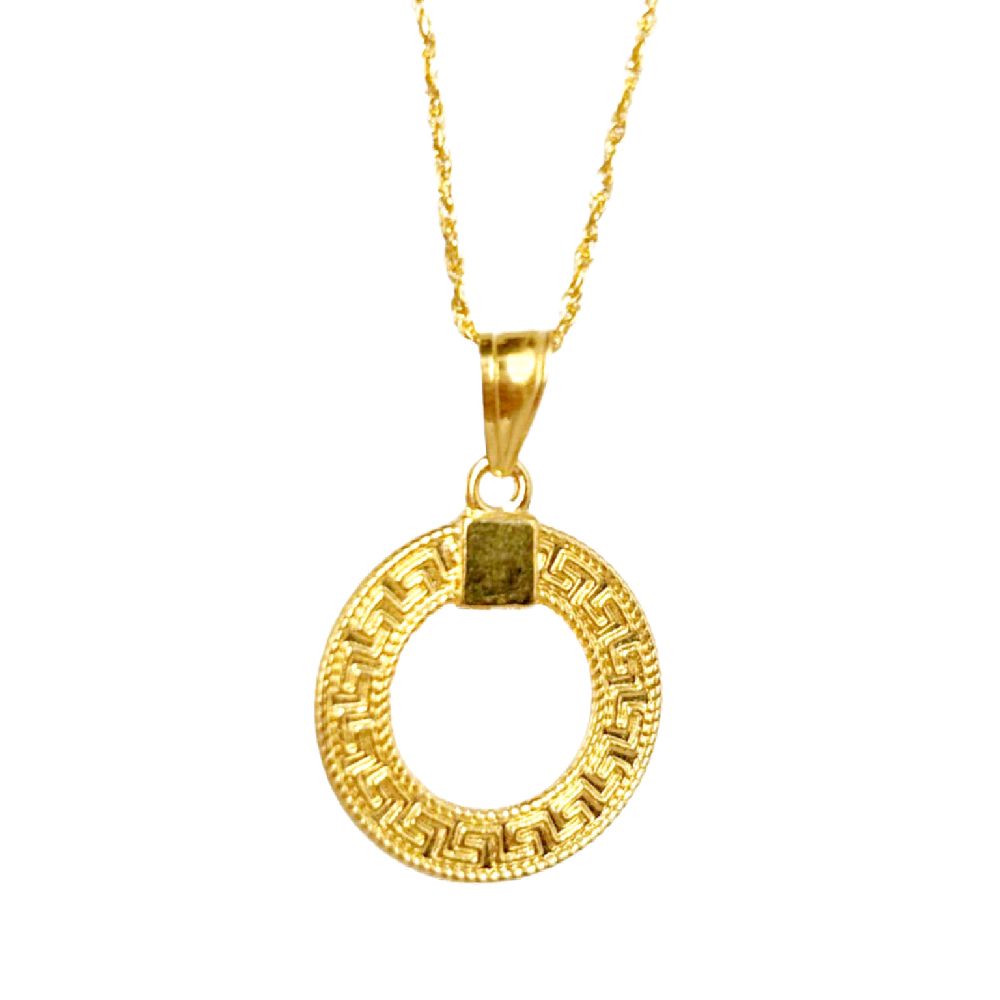 18k Saudi Gold Fenfen Donut V2 + Rope Chain 20"