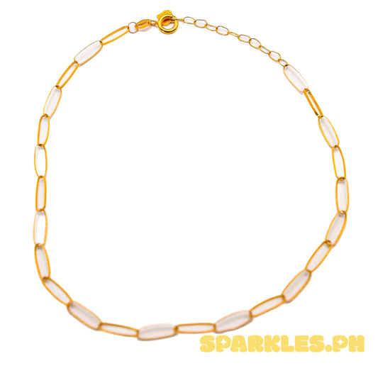 18k Saudi Gold Big Micro Paperclip Bracelet