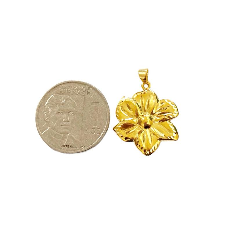 18k Saudi Gold Blossom Pendant - SKU-HUBNEAY2