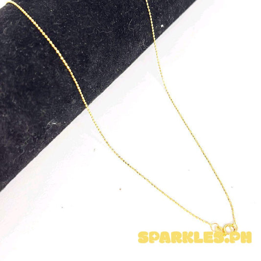 18k Saudi Gold Beaded Chain 18" - SKU-F80RQKEW