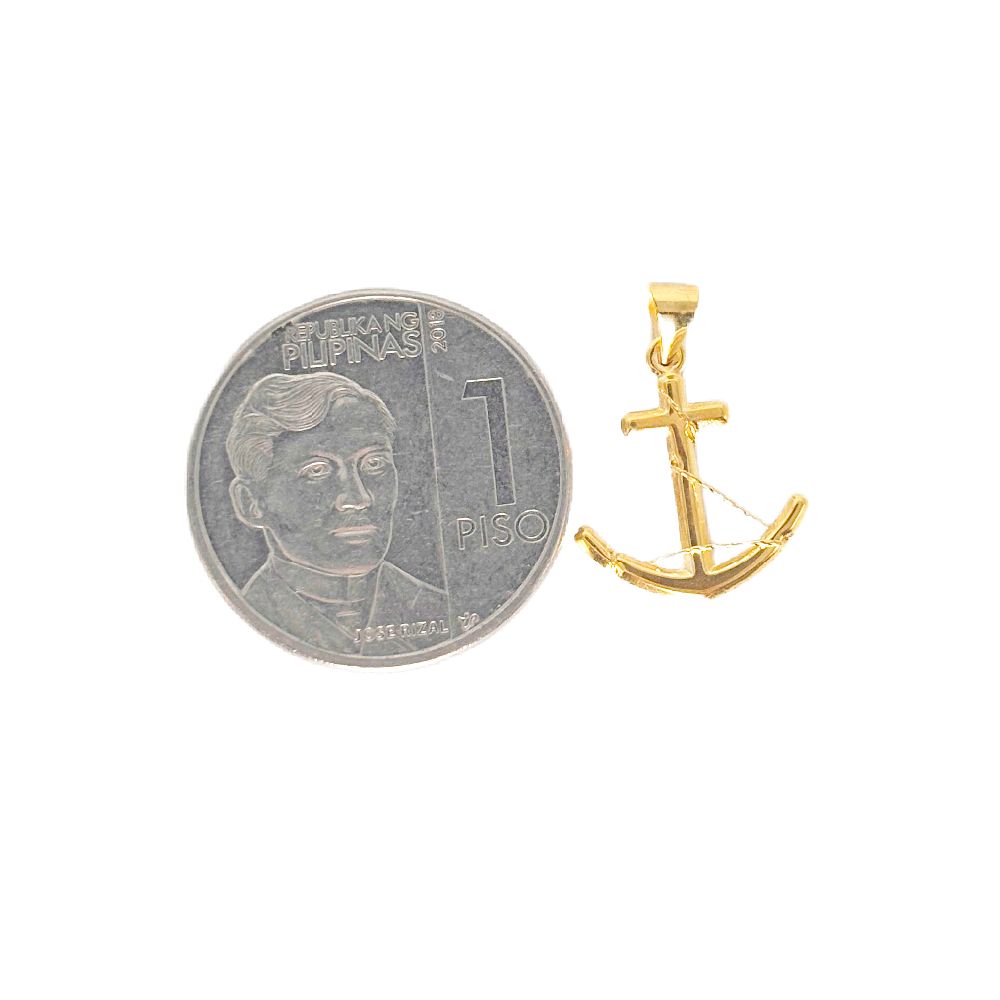 18k Saudi Gold Anchor String Pendant - SKU-BSL4WJOA