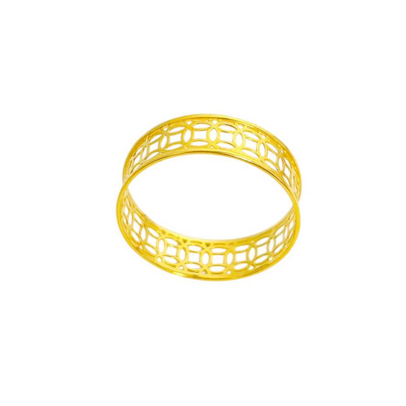 18k Saudi Gold Money Catcher Band Ring -SKU-1J5IBIWIK