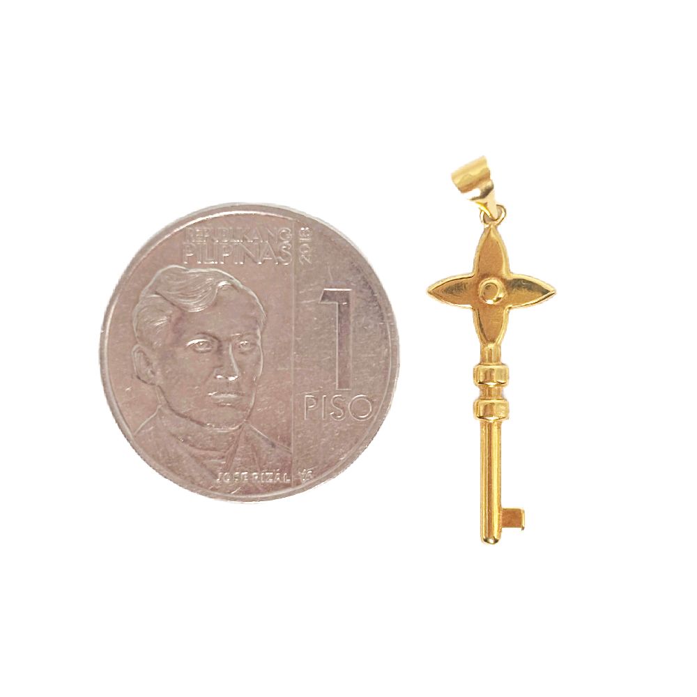 18k Saudi Gold Set Special Key + Foxtail Chain 16"