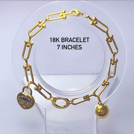 7" Hardware Tco & co. Bracelet 18k Saudi Gold