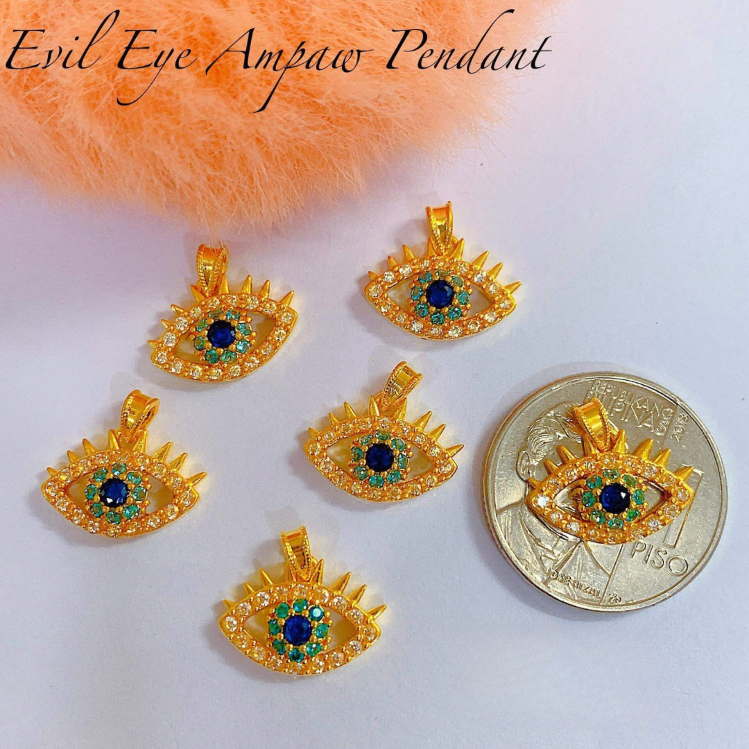 # 6 Evil Eye Ampaw Pendant 18k Saudi Gold