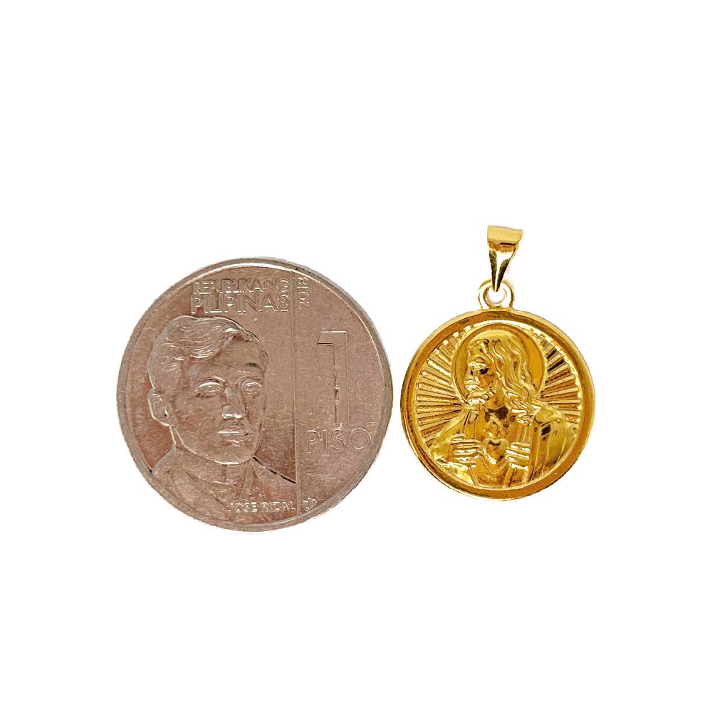 18k Saudi Gold Jesus Medallion Pendant - SKU-7IIFOERL