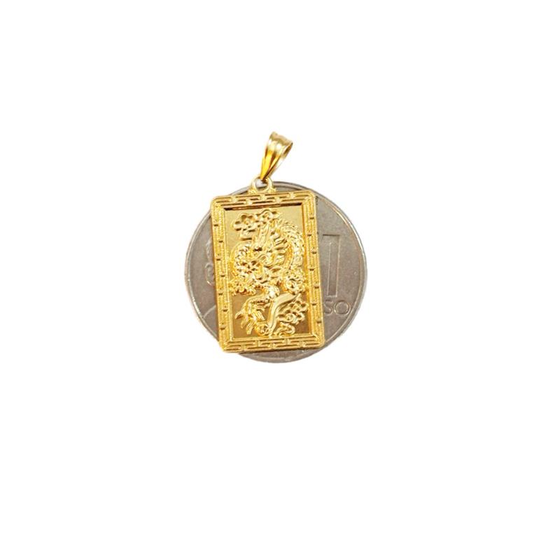18k Saudi Gold Set Fenfen Dragon + Rope Chain 18”