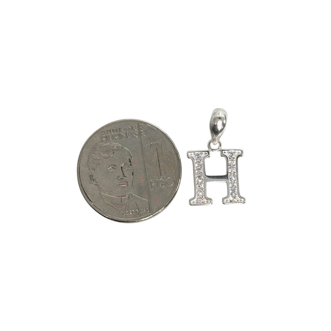 MT - 92.5 Sterling Silver - Letter H Pendant