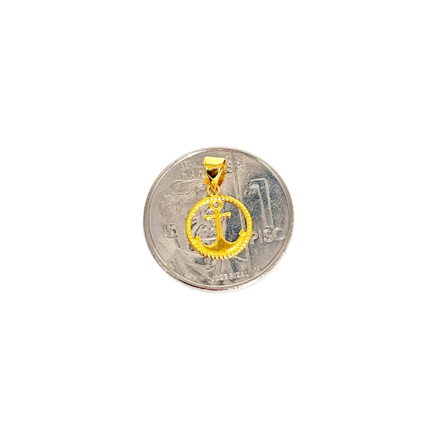 18k Saudi Gold Ankla Circle Pendant .15grams - SKU-OCZG8JGA